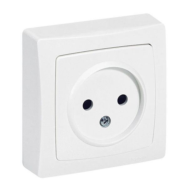 PRISE DE COURANT SANS TERRE APPAREILLAGE SAILLIE - BORNES A VIS - EMBALLAGE BROCHABLE - BLANC
