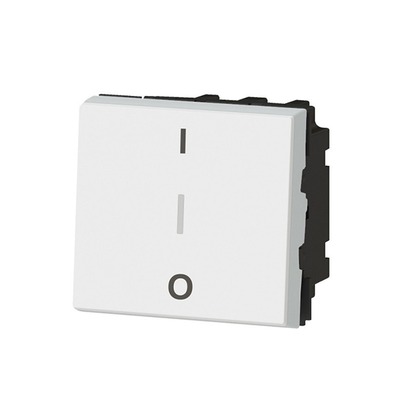 MOSAIC _INTER BIPOLAIRE 16AX 250V 2 MOD AVEC BORNE POUR REPIQUAGE NEUTRE - BLANC