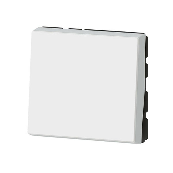 MOSAIC _BOUTON POUSSOIR INVERSEUR A VOYANT 2 MODULES - BLANC
