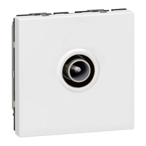 PRISE TELEVISION D9,52MM MALE MOSAIC 2 MODULES - BLANC