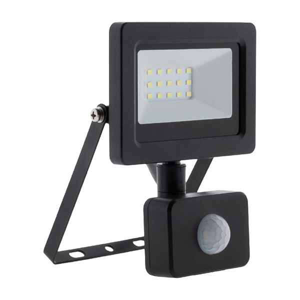 PROJECTEUR LED 10W IP44 + DETECTEUR NOIR 800 LUMENS - 6000K