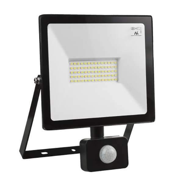 PROJECTEUR LED 50W IP44 + DETECTEUR NOIR 4000 LUMENS - 6000K
