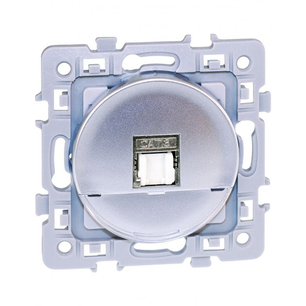APPAREILLAGE PRISE ENCASTRE RJ45 CAT 6 UTP SILVER SQUARE