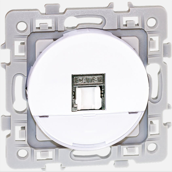APPAREILLAGE PRISE ENCASTRE RJ45 CAT 6 UTP BLANC SQUARE