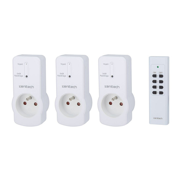 PACK DE 3 PRISES TELECOMMANDEES AVEC TELECOMMANDE