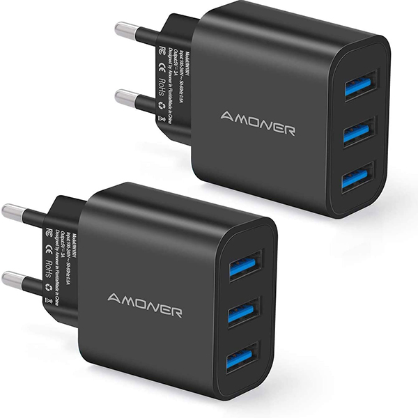CHARGEUR 3USB DE MEUBLE D50MM NOIR AVEC ADAPTATEUR