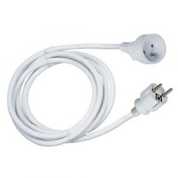 RALLONGE H05VV-F 3G1.5 5M BLANC