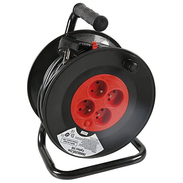RALLONGE ENROULEUR 4X2P+T H07RNF IP44 3G2.5 25M