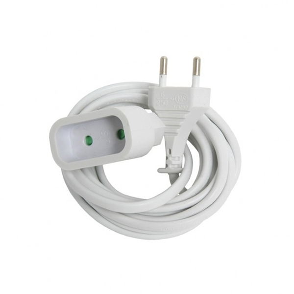 RALLONGE HO3VVH2F 2X0.75 BLANC LG : 2 M