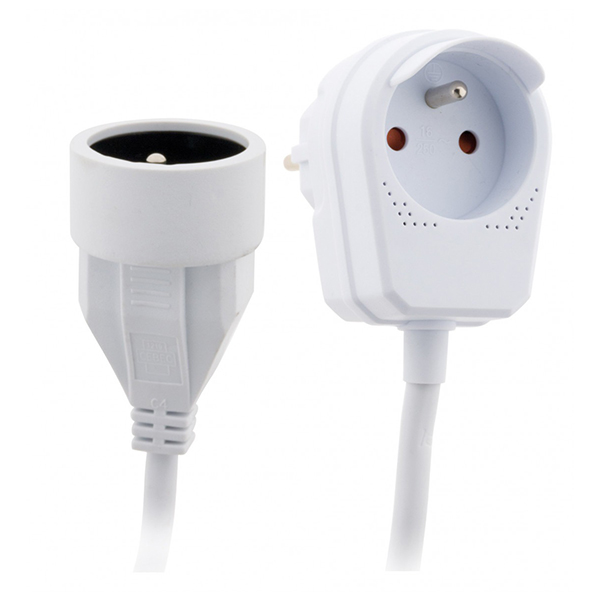 RALLONGE HO5VV-F BLANC LG : 3 M GIGOGNE