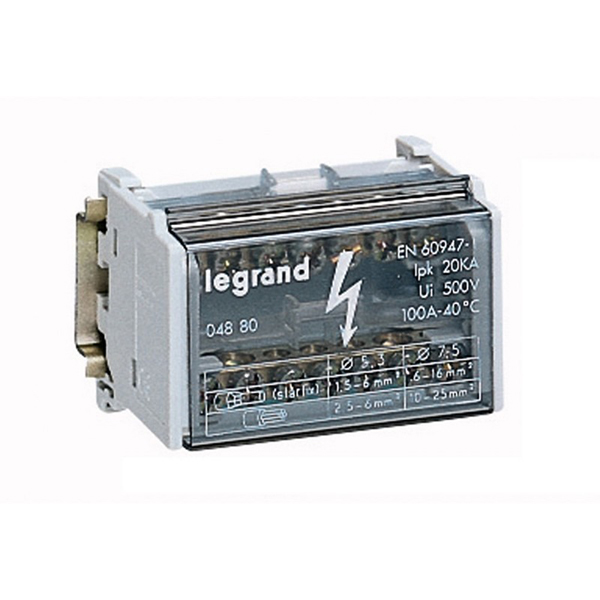 REPARTITEUR MODULAIRE MONOBLOC 2P 100A 4MOD 004880 LEGRAND