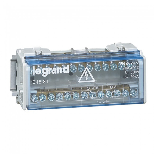REPARTITEUR MODULAIRE MONOBLOC 2P 40A 6MOD 004881 LEGRAND