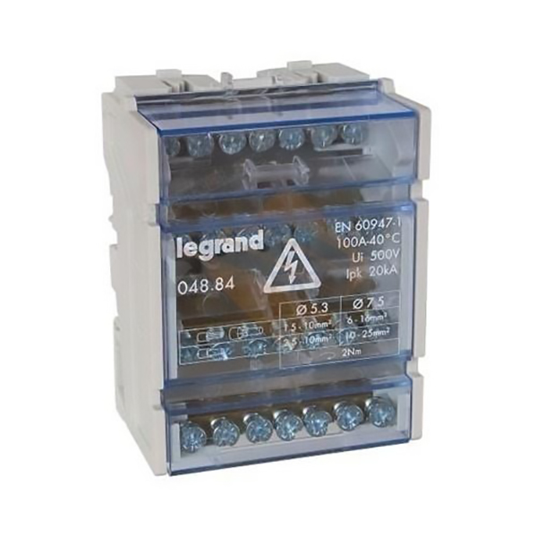 REPARTITEUR MODULAIRE MONOBLOC 4P 100A 4MOD 004884 LEGRAND