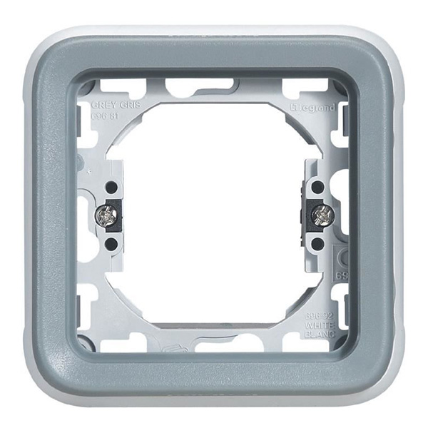 BOITIER/SUPPORT PLAQUE 1POSTE IP55 PLEXO GRIS LEGRAND 69681