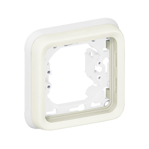 SUPPORT PLAQUE ETANCHE 1 POSTE PLEXO COMPOSABLE IP55 - BLANC