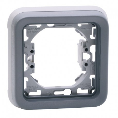 SUPPORT PLAQUE ETANCHE 1 POSTE PLEXO COMPOSABLE IP55 - GRIS