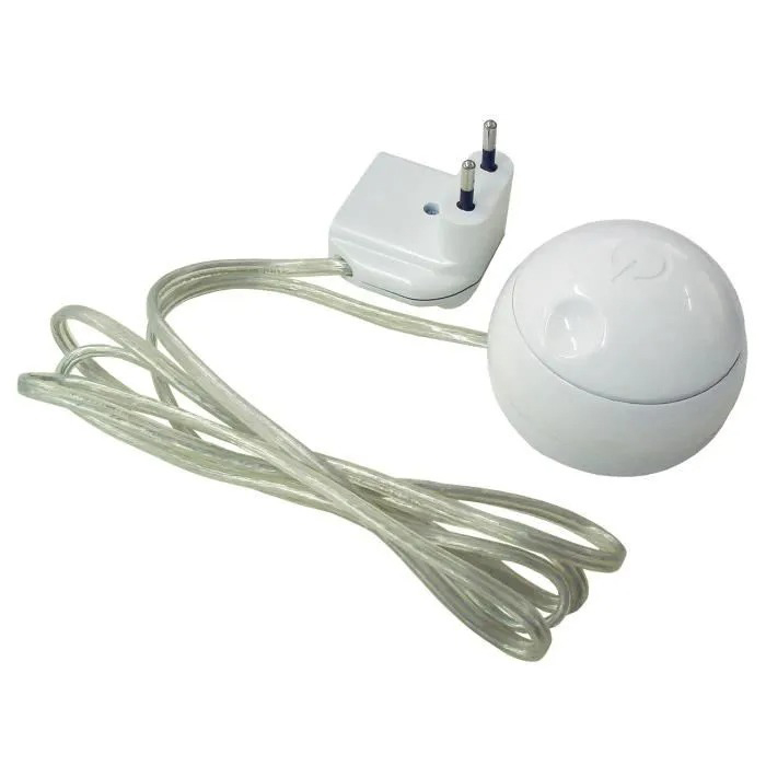 VARIATEUR 25-200W BLANC AVEC PRISE GIGOGNE 6A BLANC + CABLE TRANSPARENT HO3VVH2-F 2X0.75MM2 LONGUEUR 1.70 METRES