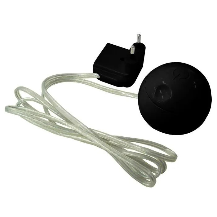 VARIATEUR 25-200W NOIR AVEC PRISE GIGOGNE 6A NOIRE + CABLE TRANSPARENT HO3VVH2-F 2X0.75MM2 LONGUEUR 1.70 METRES