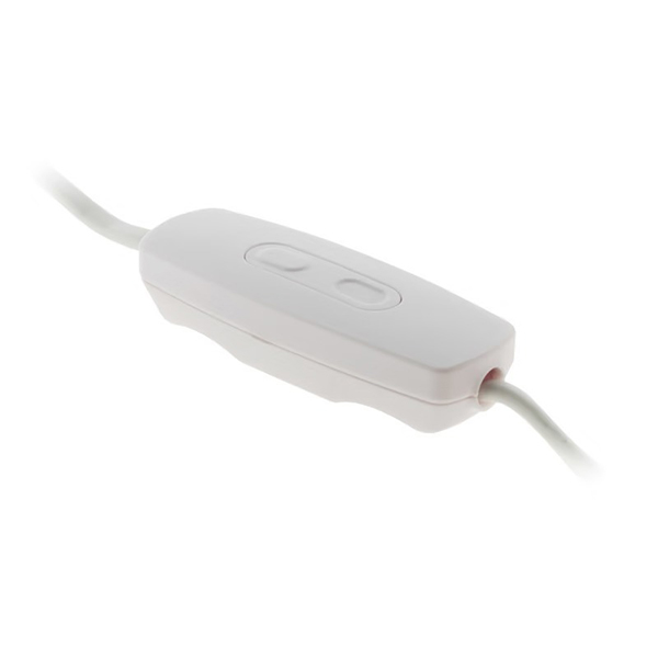 VARIATEUR TOUTE AMPOULE 2 BOUTONS LED 1 A 50W PRECABLE HO3VVH2-F 0,75MM2 LONGUEUR 1,50M FICHE 6A BLANC