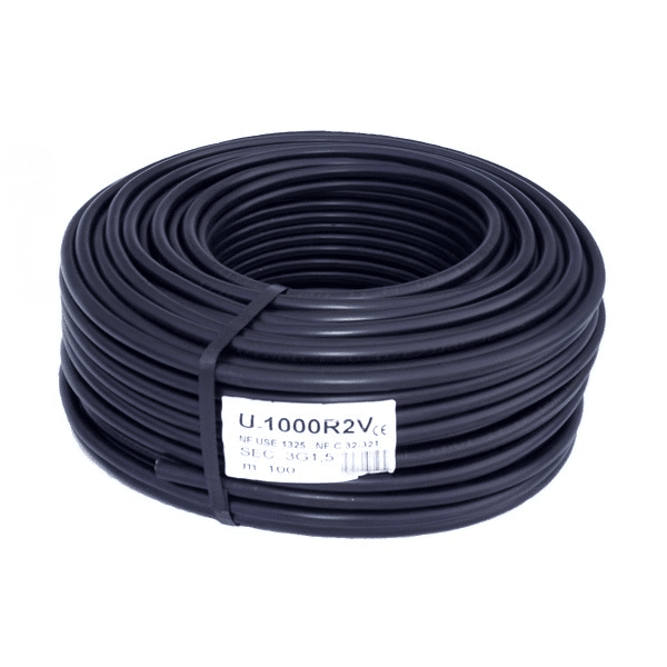 CABLE INDUSTRIEL RIGIDE U1000 R2V 2X1,5MM2 ML