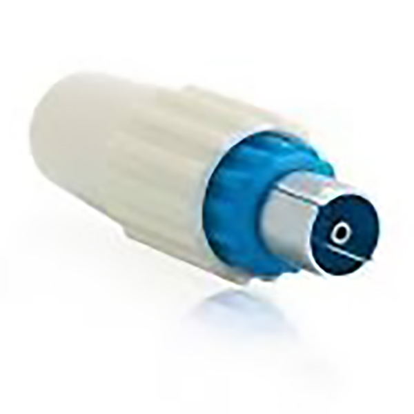 FICHE TV COAX M D9,52 BLANC/BLEU