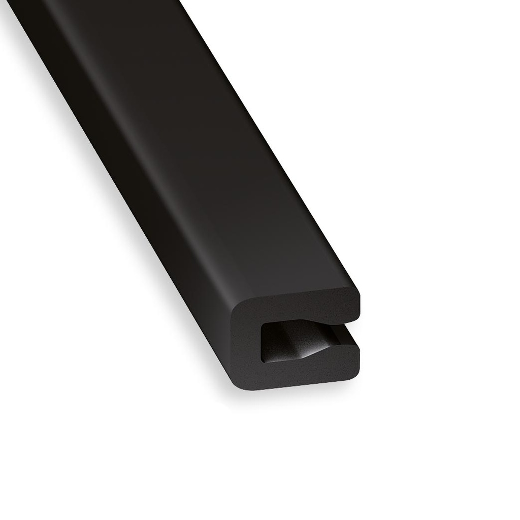 U ENTOUR. PVC NOIR 7X4X0,6INT2-1M