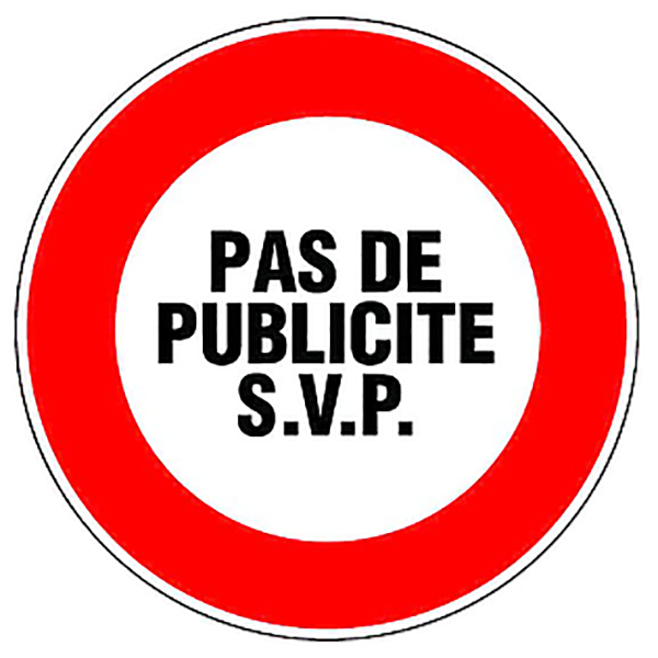 DISQUE PAS DE PUBLICITE SVP D80