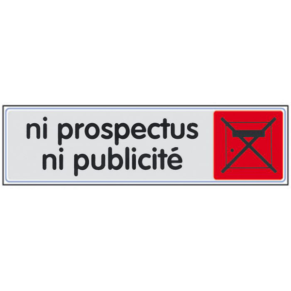 PLAQUE PLEXI NI PROSPECTUS NI PUBLICITE COULEUR 170*40