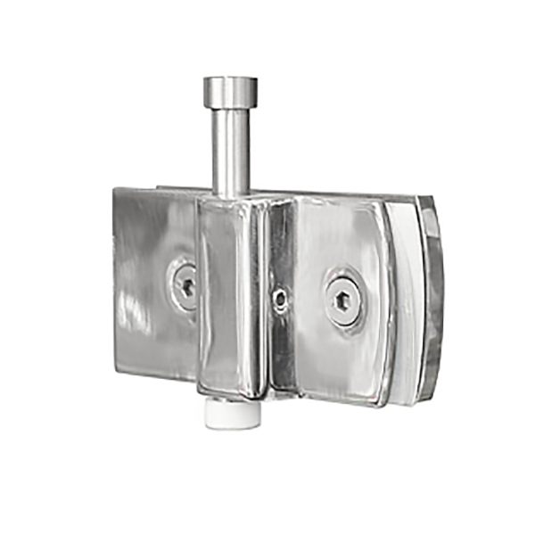 CHARNIERE DE PORTE EN VERRE A TIGE CENTRALE PIVOTANTE A 360° - 100X51X7MM BOUT CARRE
