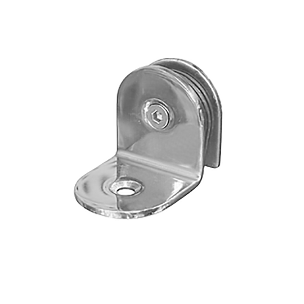 EQUERRE DE FIXATION MUR/SOL-VERRE - 40X40X3MM BOUT ARRONDI