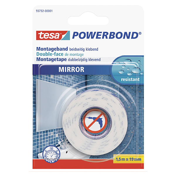 ADHESIF DOUBLE FACE POWERBOND MIRROR 1,5MX19MM GRIS