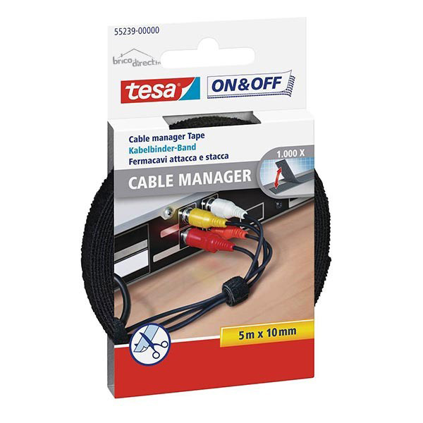ADHESIF POUR LA REPARATION/SECURITE BUNDING CABLE MANAGER UNIVERSAL 10MM:500CM NOIR