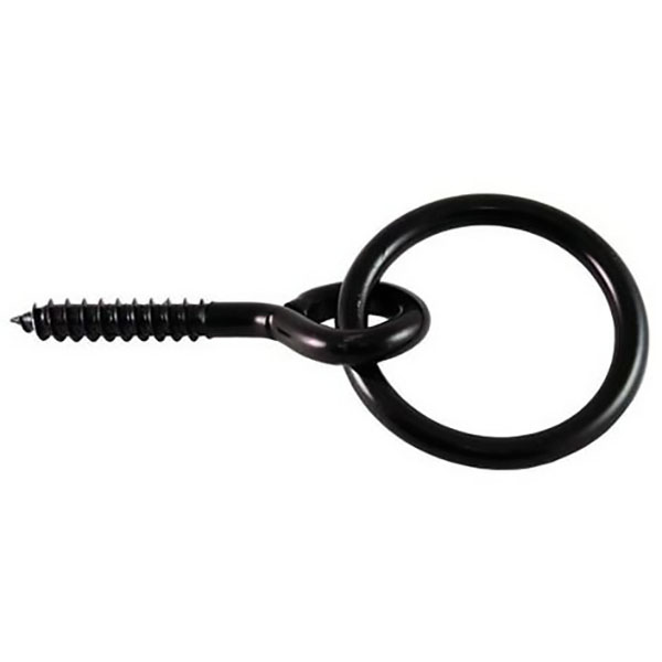 ANNEAU ECURIE VIS ACIER ZINGUE NOIR D7X50MM LT.50MM