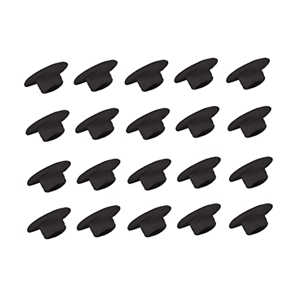 CACHE VIS 6 PANS NOIR - 17MM - 8PCS