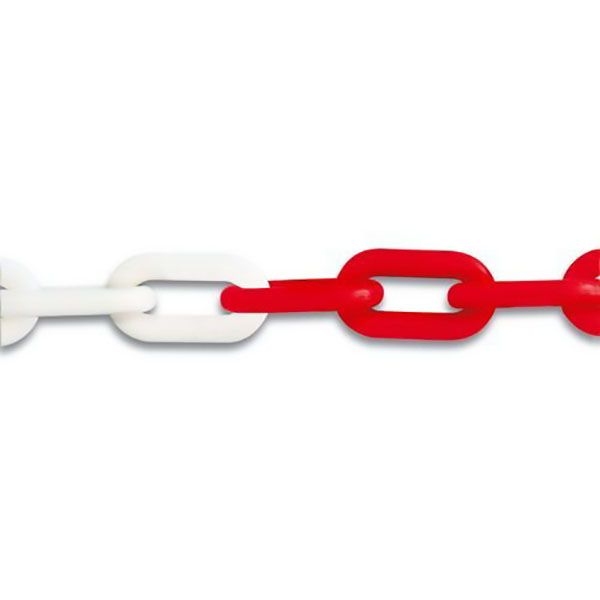 CHAINE DE SIGNALISATION POLYETHYLENE ROUGE/BLANC D6MM/M