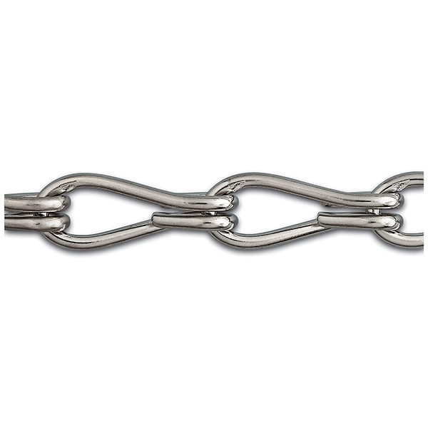 CHAINE DOUBLE TORSION ACIER NICKELE 5KG D1.4MM/M
