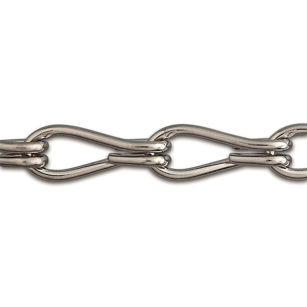 CHAINE DOUBLE TORSION ACIER NICKELE 5KG D1.6MM/M