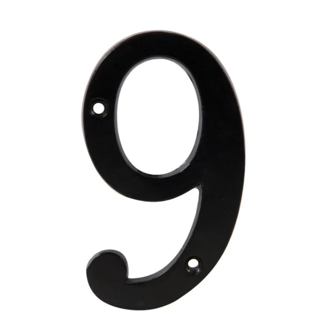 CHIFFRE FONTE NOIR 10 CM - 9