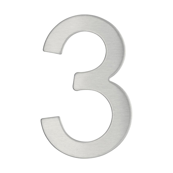 CHIFFRE INOX ADHESIF 9,5CM - 3