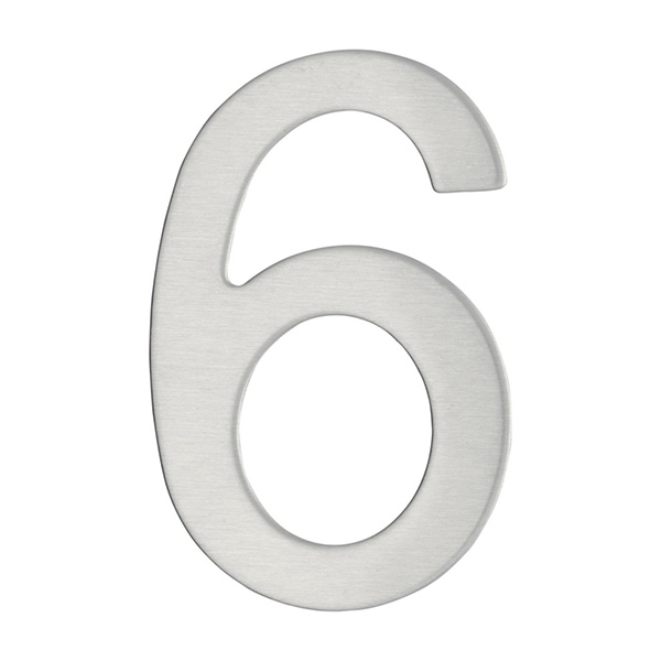 CHIFFRE INOX ADHESIF 9,5CM - 6