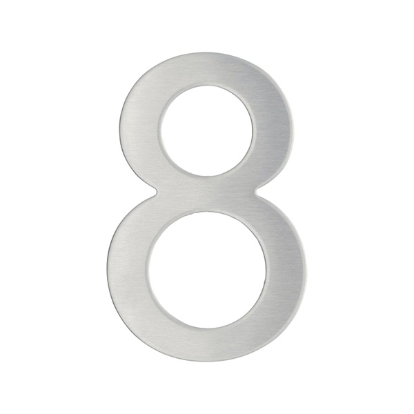 CHIFFRE INOX ADHESIF 9,5CM - 8