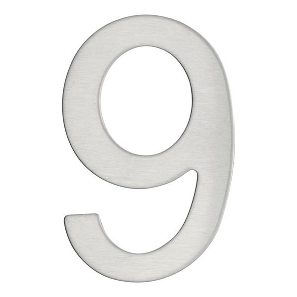 CHIFFRE INOX ADHESIF 9,5CM - 9