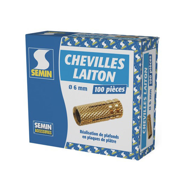 CHEVILLE LAITON 6X40MM - BOITE DE 100PCS