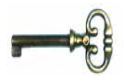 CLE EN ZAMAC COULEUR BRONZE 38MM