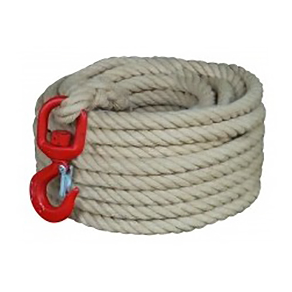 CORDE DE LEVAGE + CROCHET CHANVRE 560KG D22MMX40M