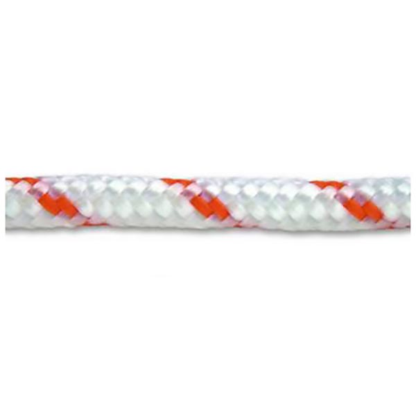 CORDE POLYPROPYLENE TRESSEE BLANCHE/ORANGE 560KG D10MM/M