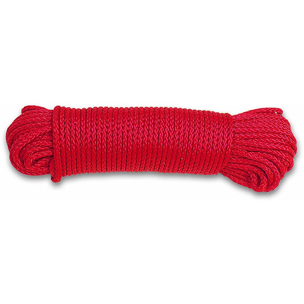 CORDE POLYPROPYLENE TRESSEE ROUGE 100KG D2.8MM L20M