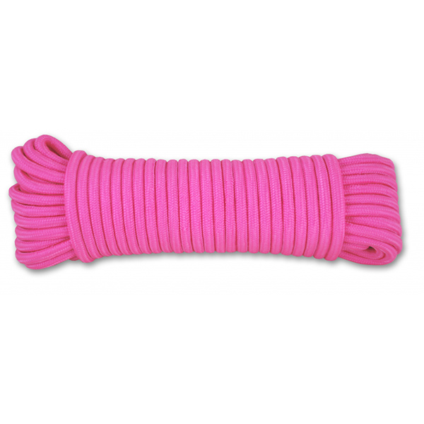 CORDE POLYPROPYLENE TRESSEE ROSE FLUO D8MM L20M