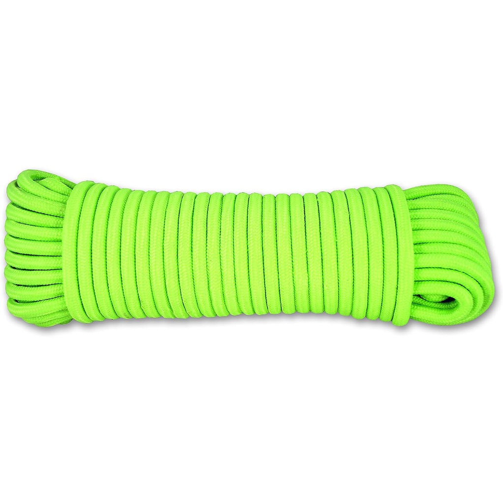 CORDE POLYPROPYLENE TRESSEE VERT FLUO D8MM L20M