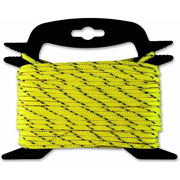 CORDE POLYPROPYLENE REFLECHISSANTE JAUNE 35KG D4.8MM L15M